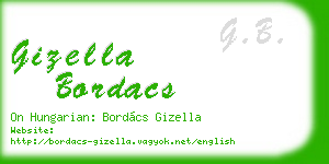 gizella bordacs business card
